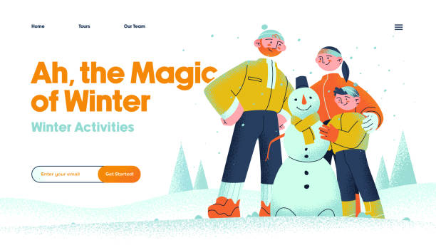 illustrations, cliparts, dessins animés et icônes de activités d'hiver - group of people teenager snow winter