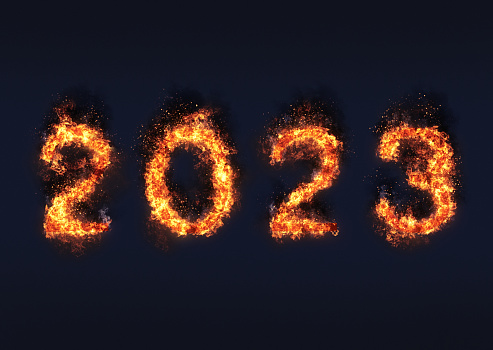 It's going to be a blazing New Year! 2023 written out in letters of fire.