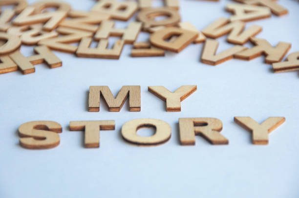 istock My story text on white cover background. Personal information concept 1427253947