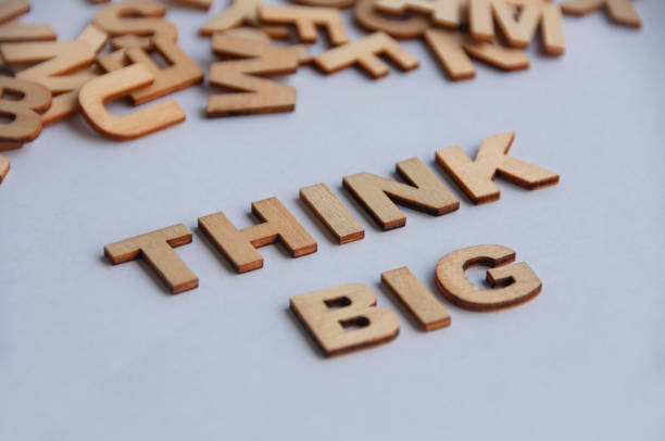 istock Think big text on white cover background. Inspirational concept 1427253949