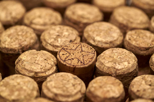 istock A lot of champagne corks. Cork with star. Close up. Top view. Background, pattern, textutre. 1427255159