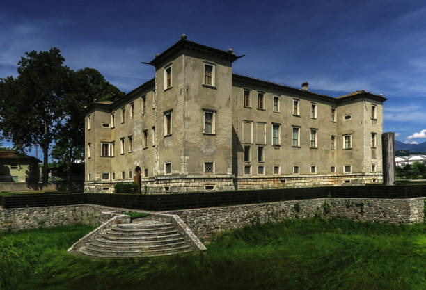 Pagazzano, Italy - July 1995: Pagazzano, Bergamo province, Lombardy, Italy: the medieval castle