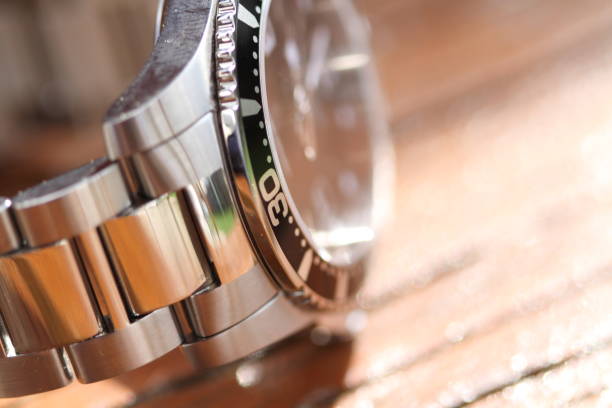 istock Diver watch with a metal bracelet 1427259733