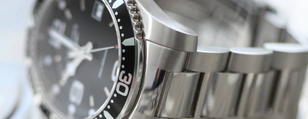 istock Diver watch with a metal bracelet 1427259761