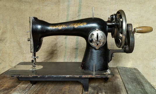 Home equipment for sewing fabrics. Manual mechanism for seamstress work.