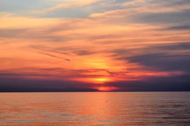 istock Wasaga Beach sky painted orange at sunset 1427264662