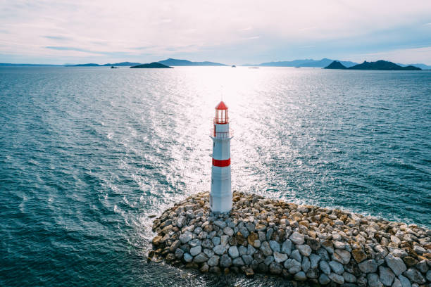 istock Drone View Lighthouse in the Aegean Sea 1427266489
