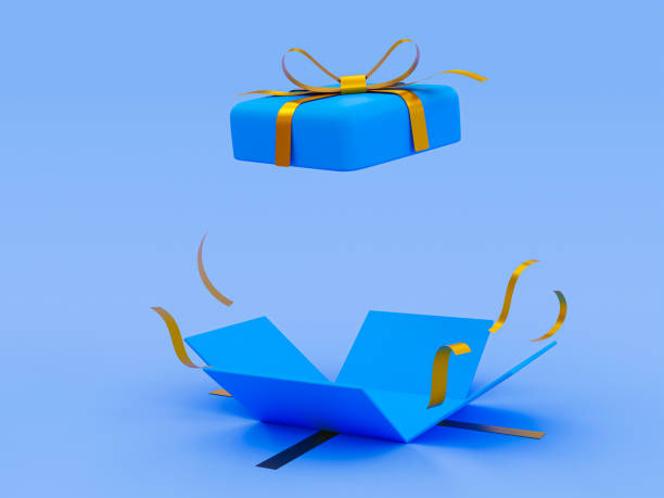 istock 3d gift box open. surprised gift box. empty gift box unwrapped. Surprise gift box at a party event. 3d illustration. 1427268226