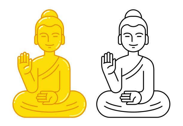 Simple Buddha Cartoon Illustrations, Royalty-Free Vector Graphics & Clip  Art - iStock