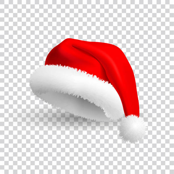istock Santa Claus hat isolated on transparent background. Realistic Vector. 3d Illustration. 1427275374