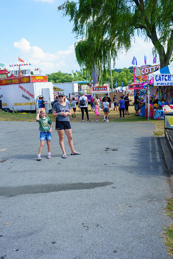 Elizabethtown, PA, USA  August 26, 2022: The Annual Elizabethtown Fair features  animal, agricultural, competitive and commercial exhibits, and offers free admission.