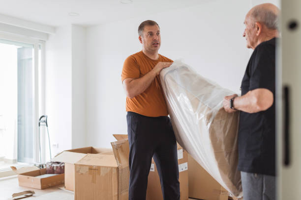 istock Father and son talking when moving furniture 1427280555