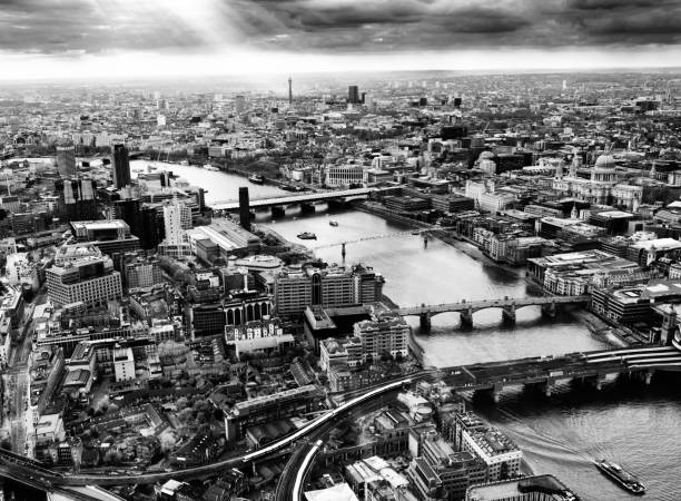 istock Tower Bridge and Thames river aerial view. 1427281023