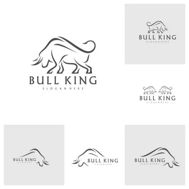 Vector illustration of Set of Bull  vector illustration design, creative and simple design, can uses as  and template for company.