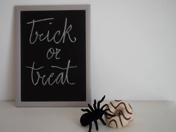 istock Trick and treat background painted on a blackboard 1427290864