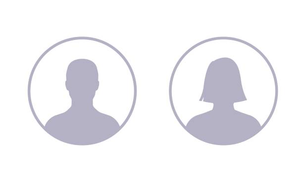 pria dan wanita avatar kosong diatur. tempat penampung foto vektor untuk jejaring sosial, resume, forum, dan situs kencan. - foto-profil ilustrasi stok