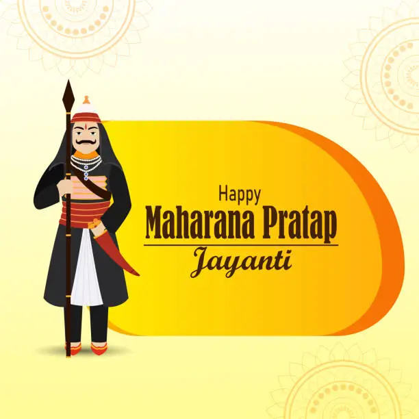 Vector illustration of Happy maharana pratap vector illustration background