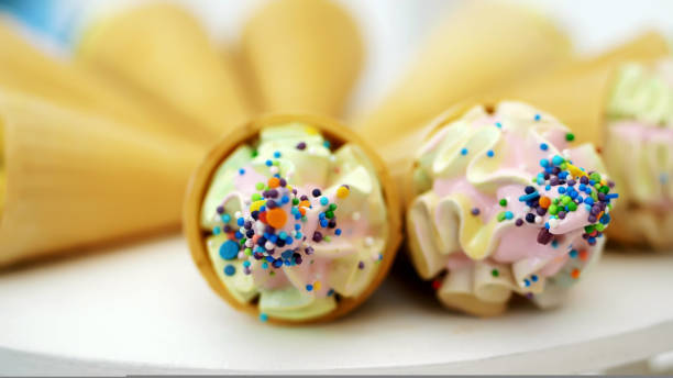 istock Candy bar on children's birthday. close-up, multi-colored lollipops, sweets, biscuit, cupcakes, sweet decoration for children's parties and children's anniversaries. 1427303329