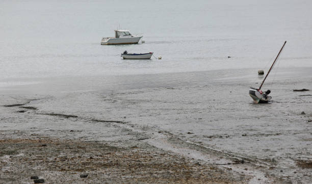 istock beached boats stranded on sand at low tide 1427309636