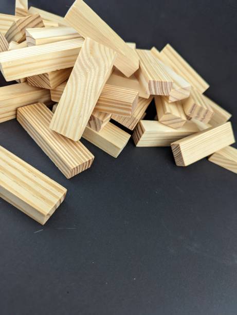 istock Falling wood block game loss 1427318218