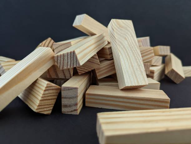 istock Falling wood block game loss 1427318240