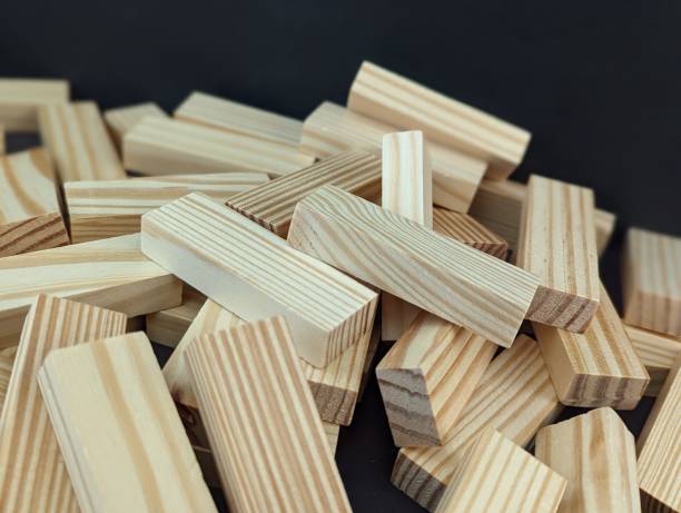 istock Falling wood block game loss 1427318345