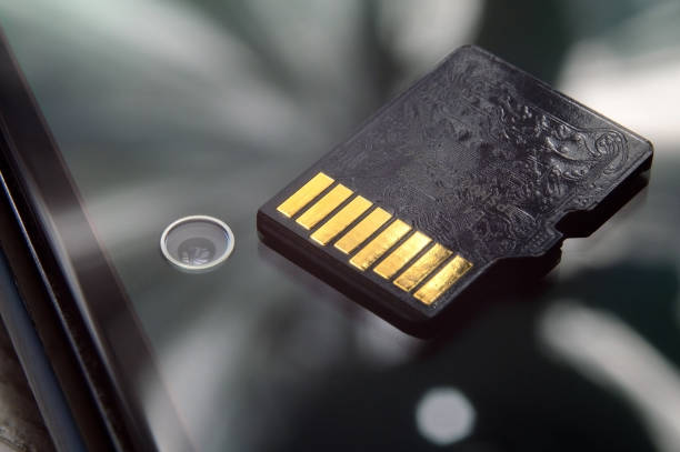 istock micro sd card lies on the smartphone screen. close-up. 1427320670
