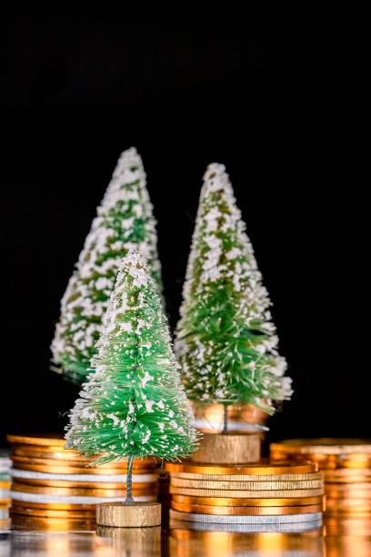 istock Vintage Bottle Brush Christmas Trees 1427325608
