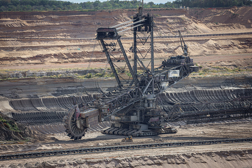 Large excavators in the coal district