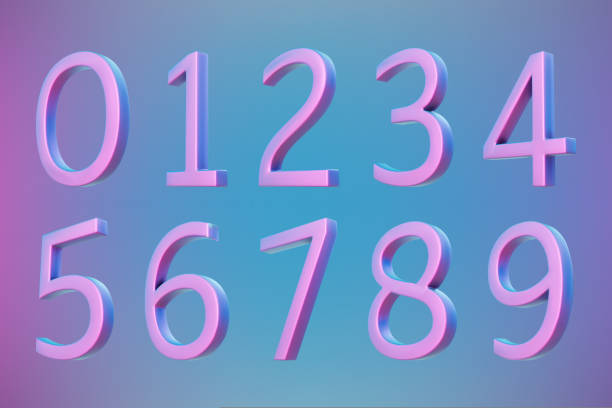 istock 3d neon isometric pink numbers. Futuristic neon count down vector illustration, digital design for web e-commerce sales promotion, abstract symbol typography 1427344429