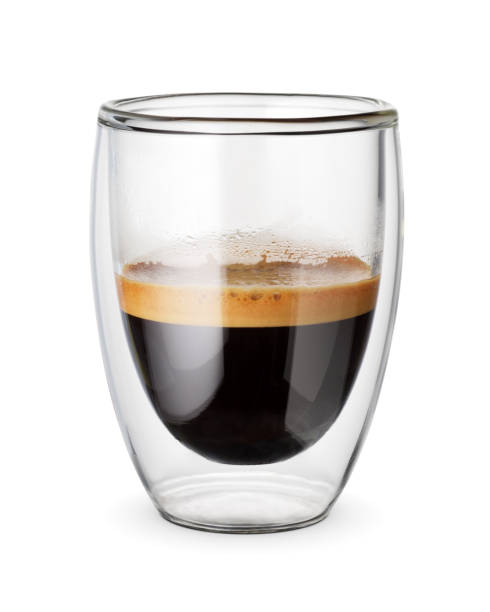 istock Glass cup of espresso coffee isolated on white. 1427344995