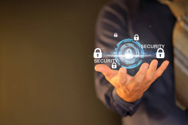 istock Businessman unlocking and accessing business data network via fingerprint scanning Cloud. and cyber security safeguard business transactions against online digital cyber attacks. 1427348805