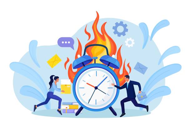 istock Deadline Disruption. Office Workers Working Overtime. People in High Stress Conditions. Many Work and Few Time. Exhausted, Frustrated Employee in Hurry. Panic and Acute Stress Disorder in Office 1427351727