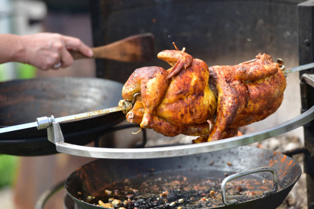 istock Baked chicken on a grill 1427352581