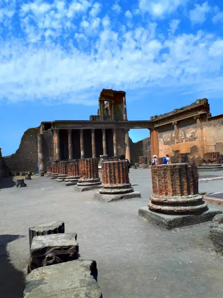 Photo of Ruins in the once buried city of Pompeii Italy