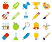 istock Set of cute school supplies 1427366216