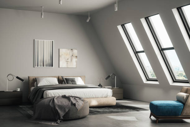 istock Luxury Penthouse Bedroom Interior 1427382541