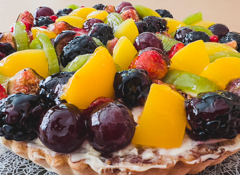 Fruit tart close-up
