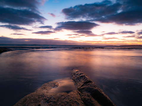 Long exposure sunset at beach Western Australia