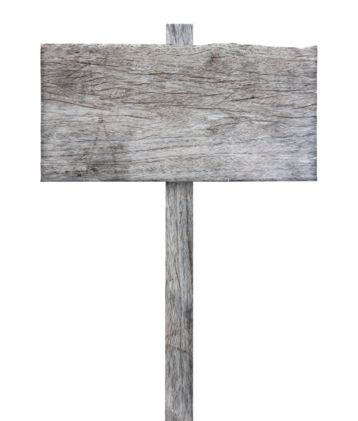 istock Old wooden sign isolated on white background 1427393937