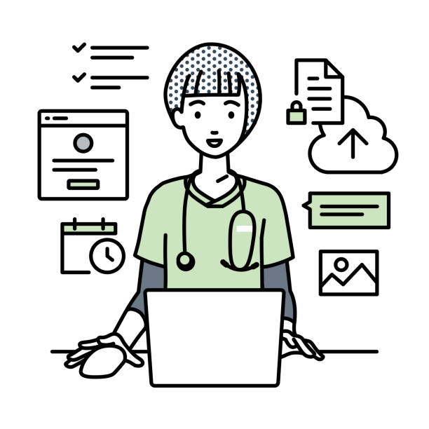 8,200+ Nurse Computer Stock Illustrations, Royalty-Free Vector Graphics ...