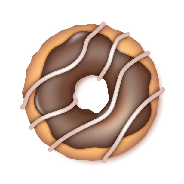 istock Realistic chocolate donut cake. Yummy doughnut dessert with tasty icing and sprinkles 1427397879