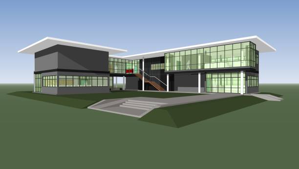 istock 3D illustration of building project 1427398243