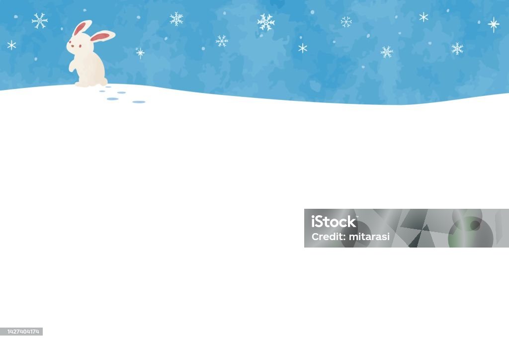 Wnter Rabbit Background Cute rabbit winter background illustration Stock Illustration ...