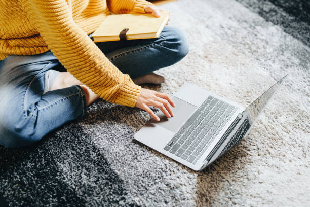 istock Portrait of a young Asian woman using a computer on the sofa 1427421838