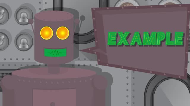 Robot Saying Example with Speech Bubble. Cartoon Animated video.