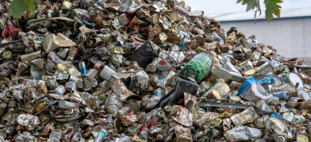 istock Scrap metal heap. Discarded material sorted and  prepared for recycling. 1427428375