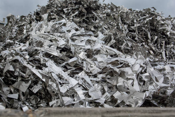 istock Scrap metal heap. Discarded material sorted and  prepared for recycling. 1427428450