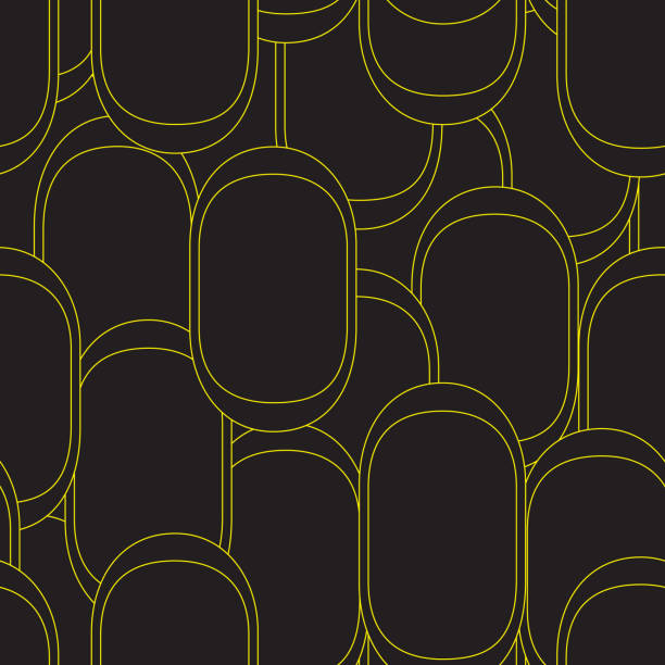 Groovy Art Deco Eyes Seamless Pattern Background vector art illustration