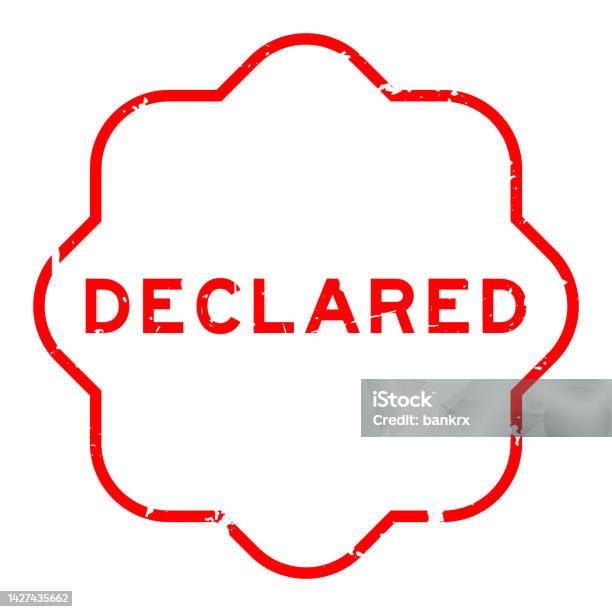 Declered Grunge Red Declared Word Rubber Seal Stamp On White Background Stock ...
